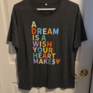 Graphic Tee with Colorful Lettering
